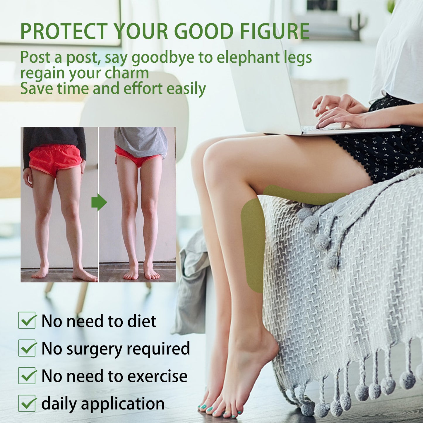South Moon Wormwood Lower Body Treatment Patch, Leg Muscle Lift Stick Slouch Shape Thighs To Create Tight Legs