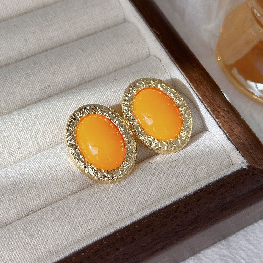 Vintage Niche Floral Earrings - Enamel Retro Premium Studs, Light Luxury High-End Versatile Ear Jewelry
