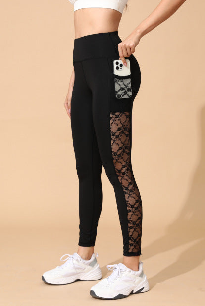 New Arrival Best-Selling Yoga Pants, Sports & Outdoor Skinny Leggings With Butt-Lifting Design, Spliced Mesh And Pockets