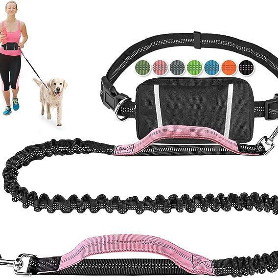 Reflective Pet Running Leash Waist Pack Set