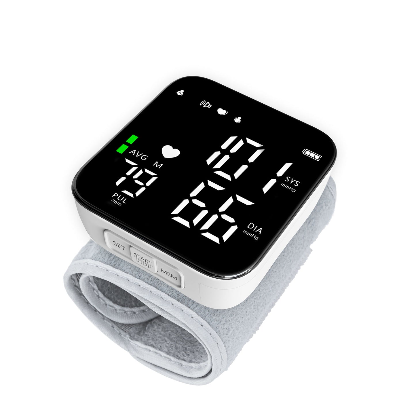 Wrist-type Electronic Blood Pressure Monitor With LED Display And Smart Features