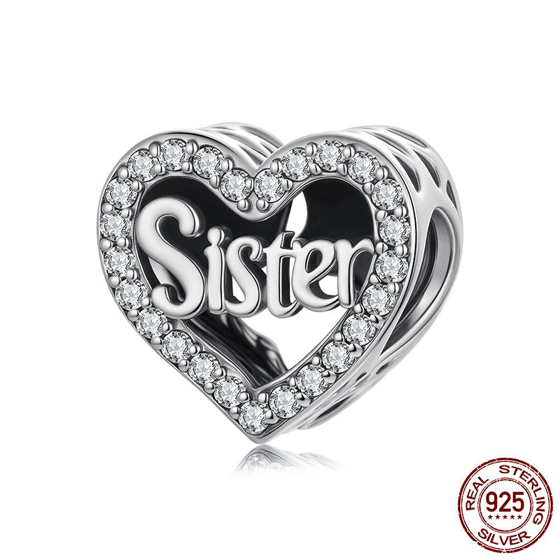 S925 Silver Love Sisters Diy Bracelet String Beads Accessories