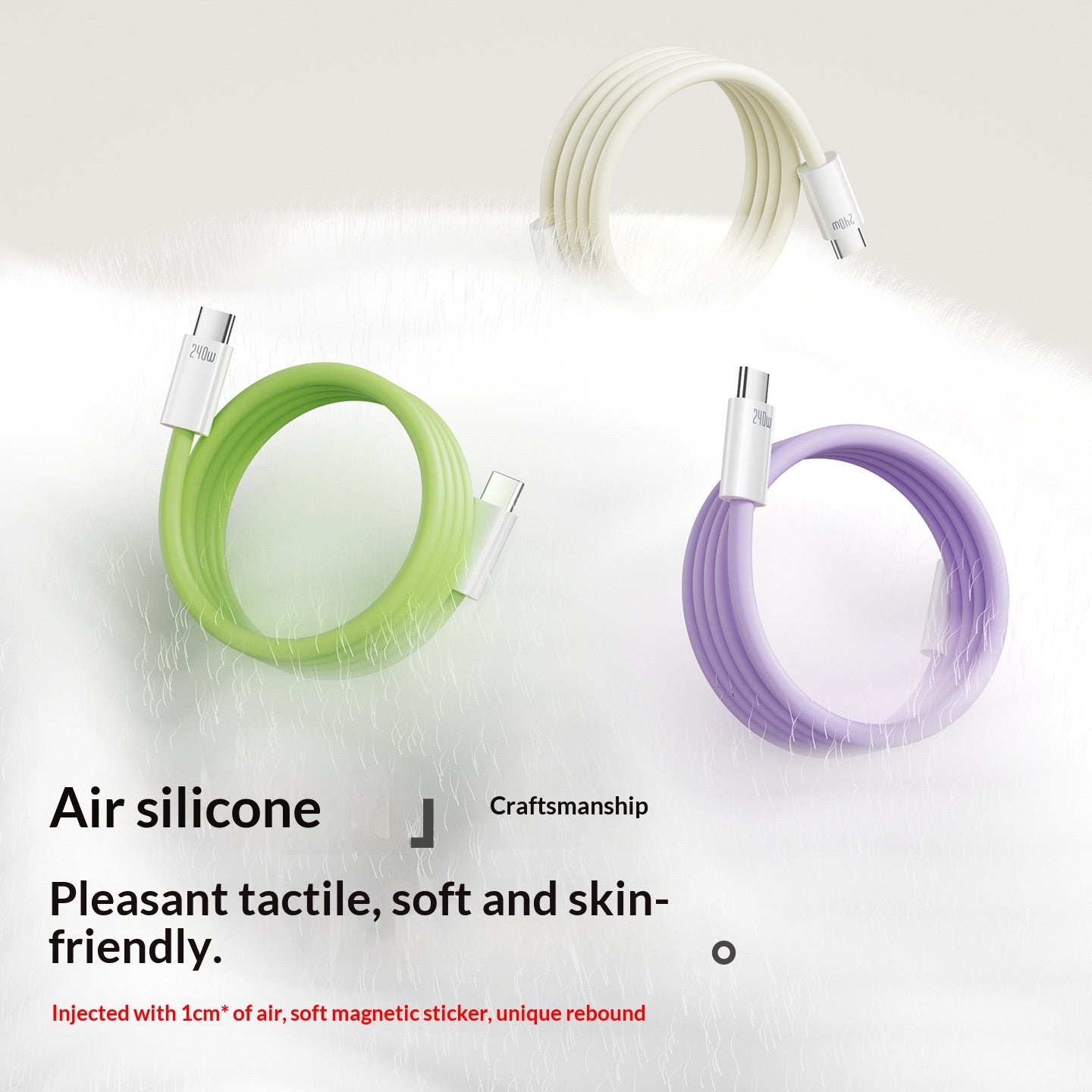 Silicone Magnetic Cable 240W Super-Fast Charging Data Cable