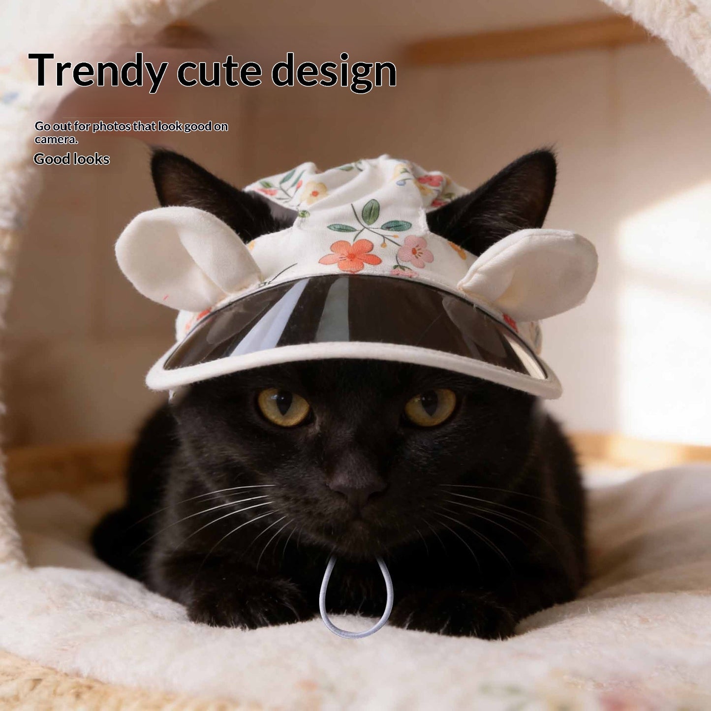 Sphynx Cat Sun Hat With Visor For Cats Kittens Adjustable Summer Outdoor Skin Protection