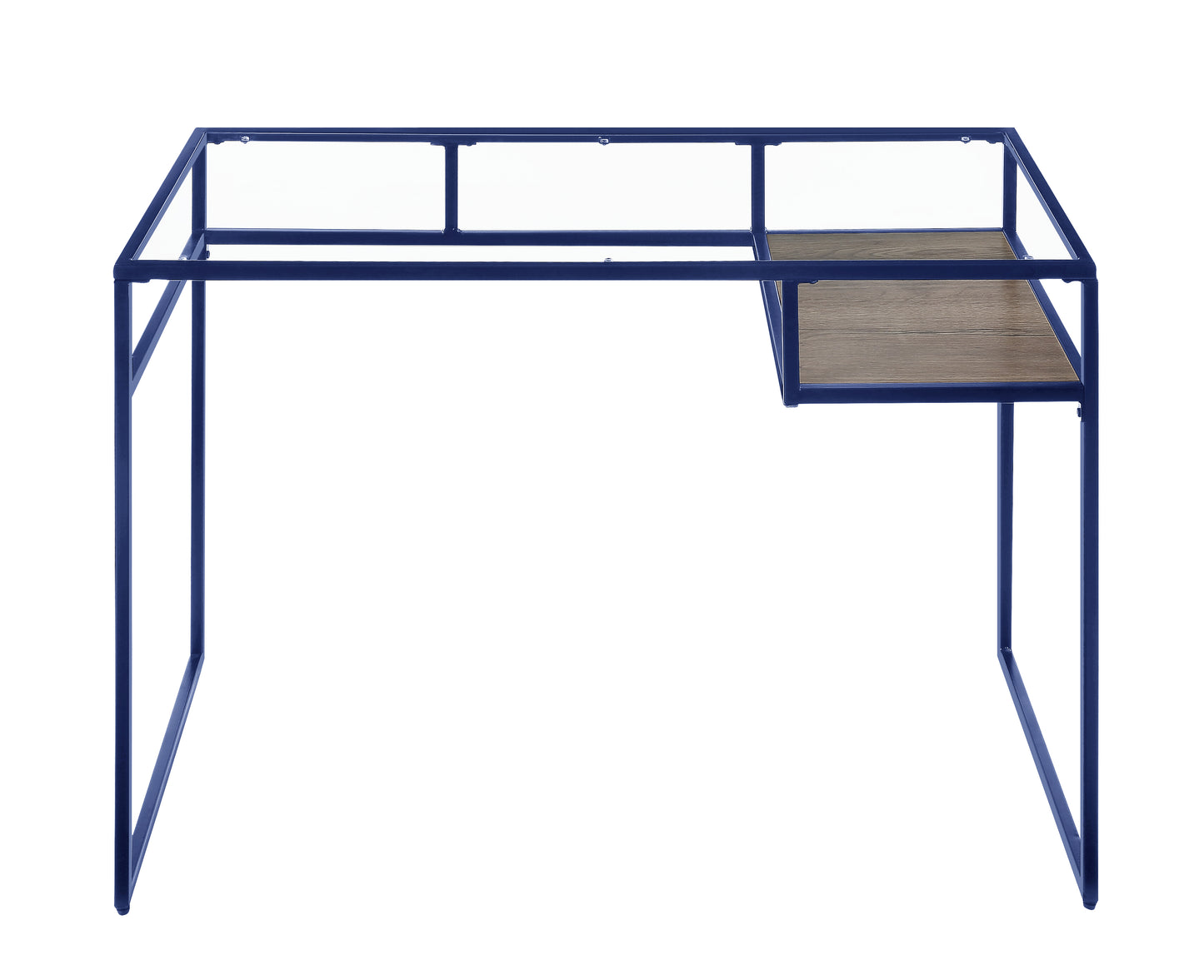 Yasin Glass Top & Blue Finish Writing Desk