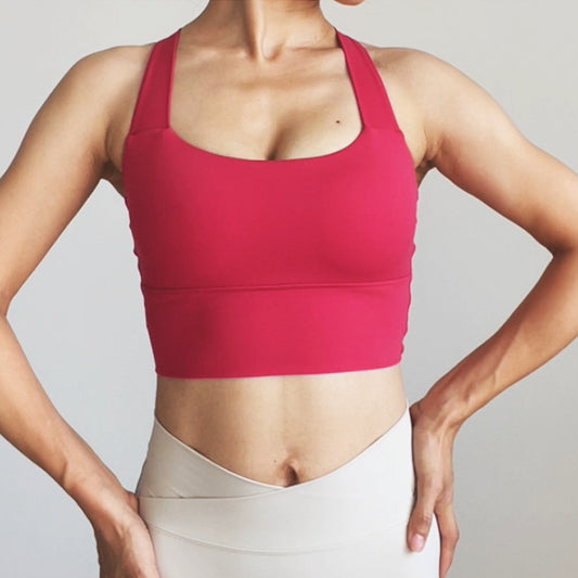 Cross Fold Design Beauty Back Yoga Vest