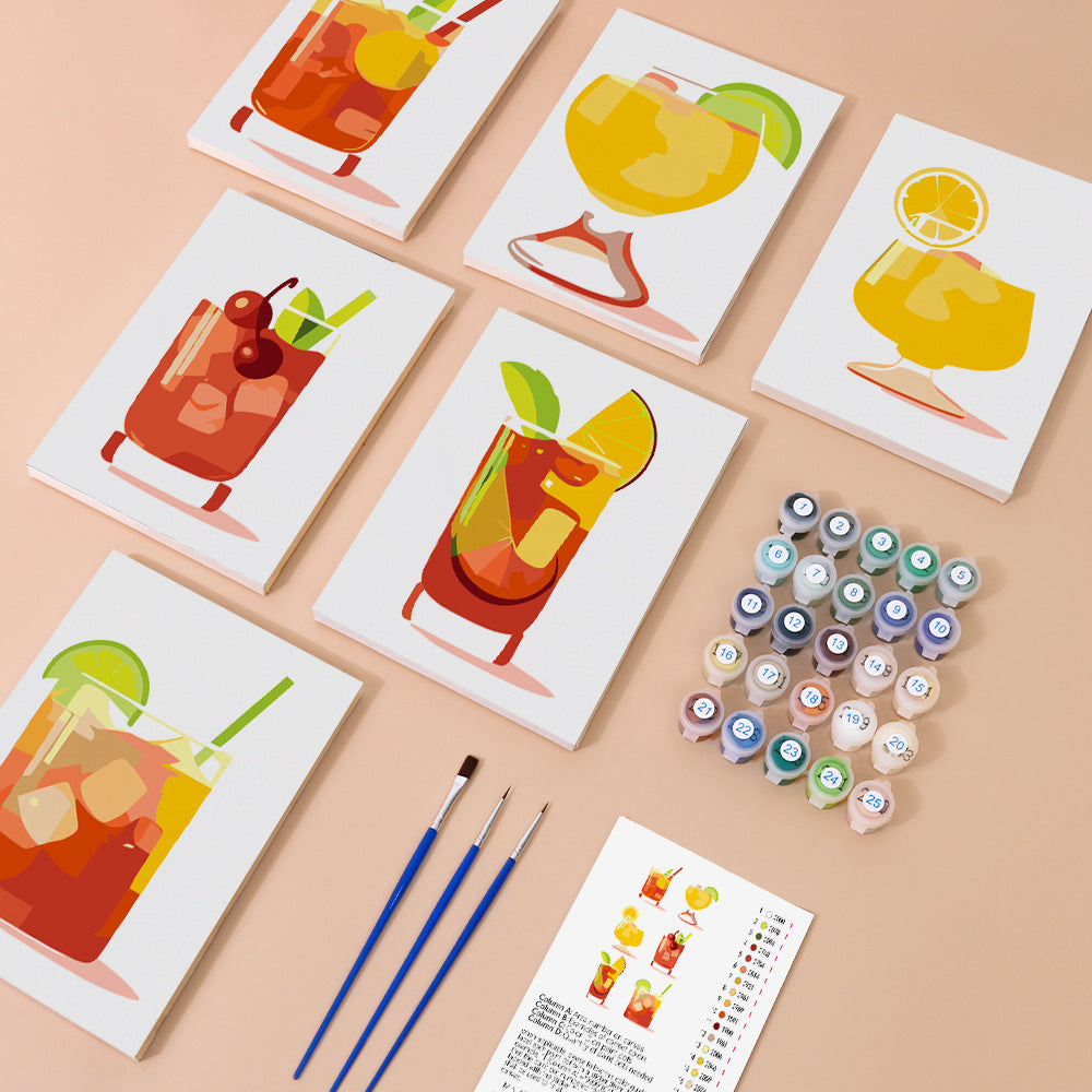 New Small Painting Set Foreign Trade Popular Style Landscape Flower Hand-painted Diy Digital Oil Painting Amazon FBA Global Hair