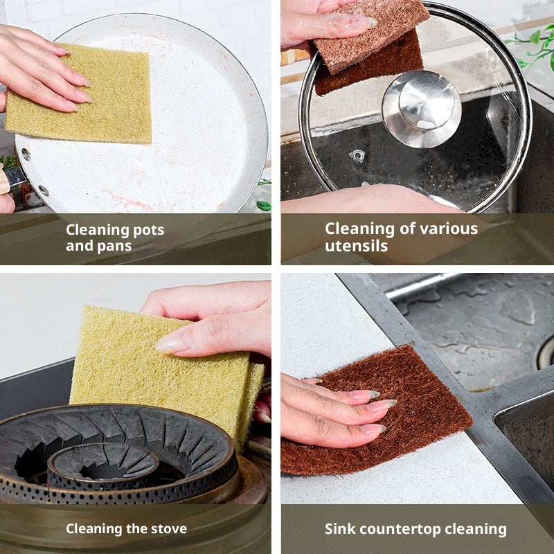 Sisal Scouring Pad Dishcloth Kitchen Cleaning Dishwashing Brush Pot-Cleaning Gadget