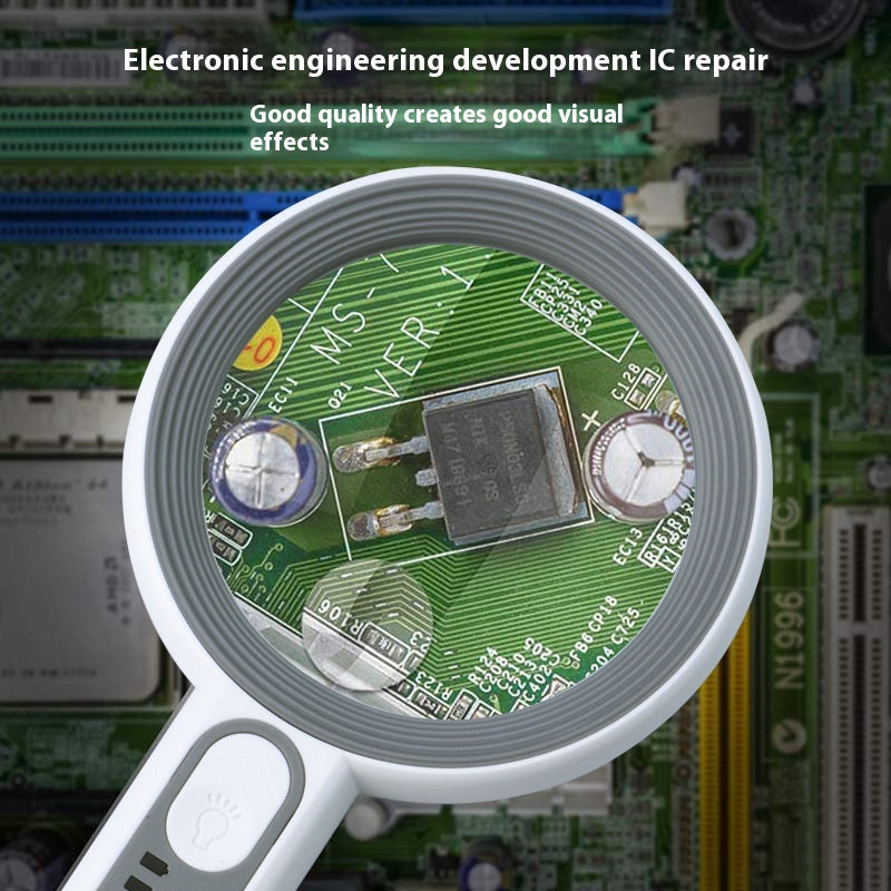 Reading USB Charging 30 Times LED Light Identification Repair Magnifying Glass