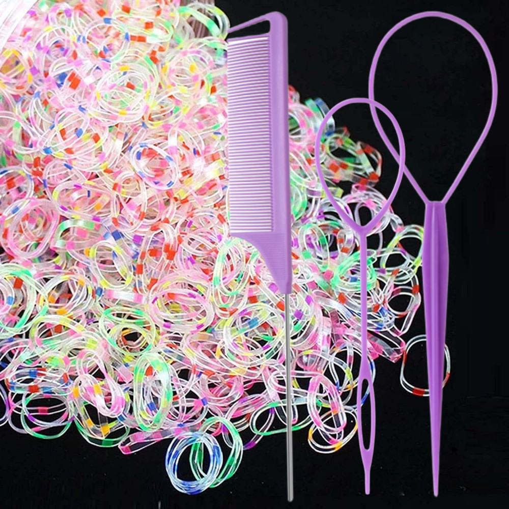 Disposable Hair Accessory Set Rubber Bands Steel-tipped Styling Combs And A Hair-picking Tool For Braiding