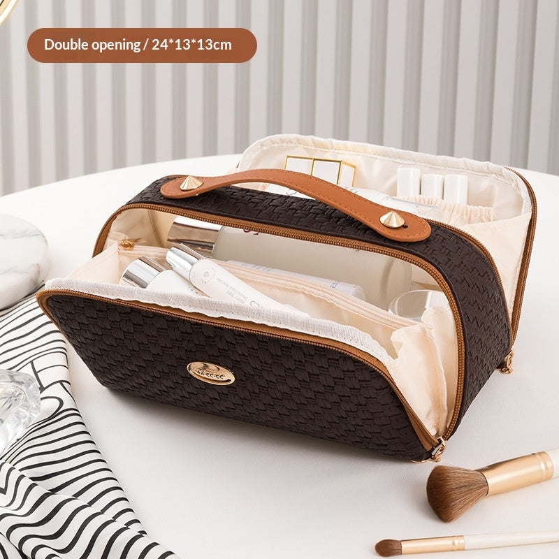 Portable Hard-Shell Toiletry And Makeup Bag For Travel
