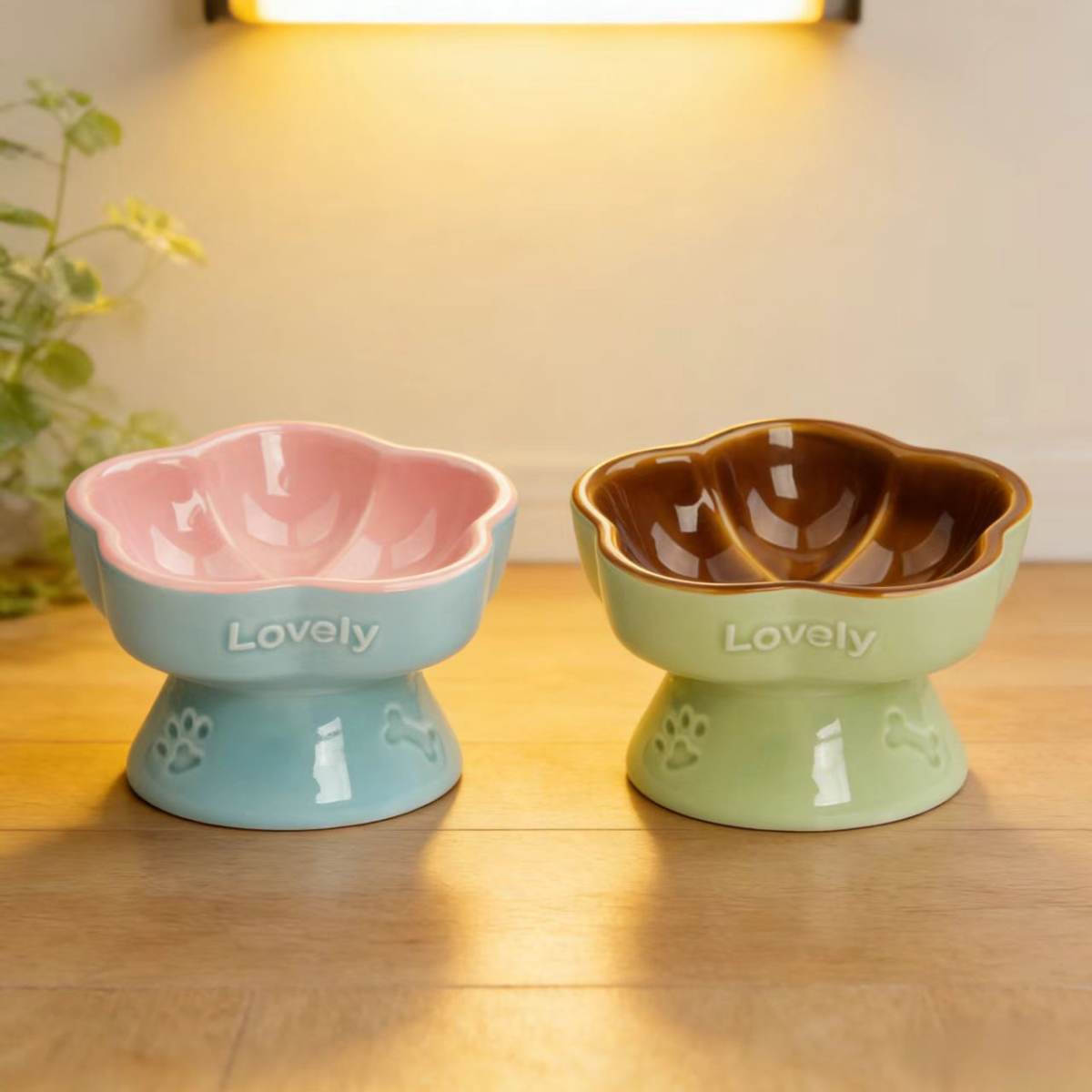 Ceramic Elevated Pet Bowl For Medium To Large Dogs
