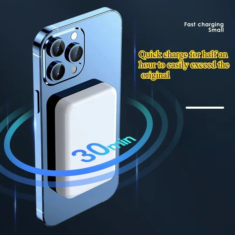 20W Power Bank With Magnetic Closure, 10000mAh, Portable, Wireless, Fast Charging, MagSafe Compatible For IPhone 15 Pro Max And 16 Pro