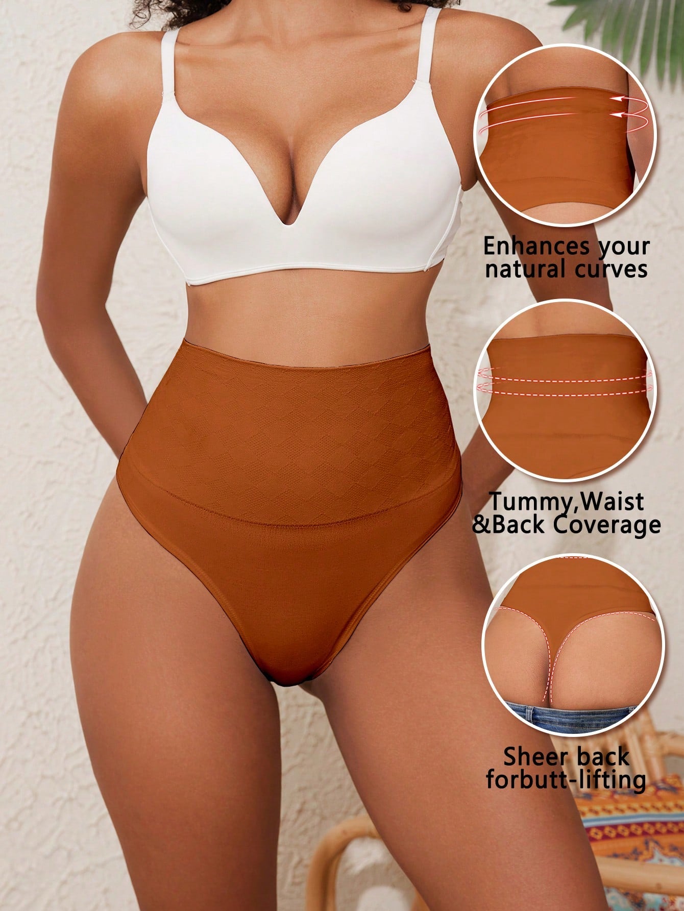 High-Waisted Shapewear Thong Tummy Control Butt Lifter Full Body Slimming Seamless Body Shaper