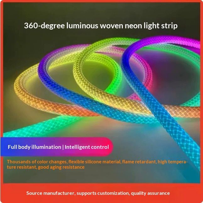 Flexible Textured Flowing, Iridescent Smart Luminous Neon Light Strip