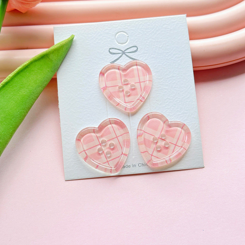 Four-hole Heart Button DIY Accessories