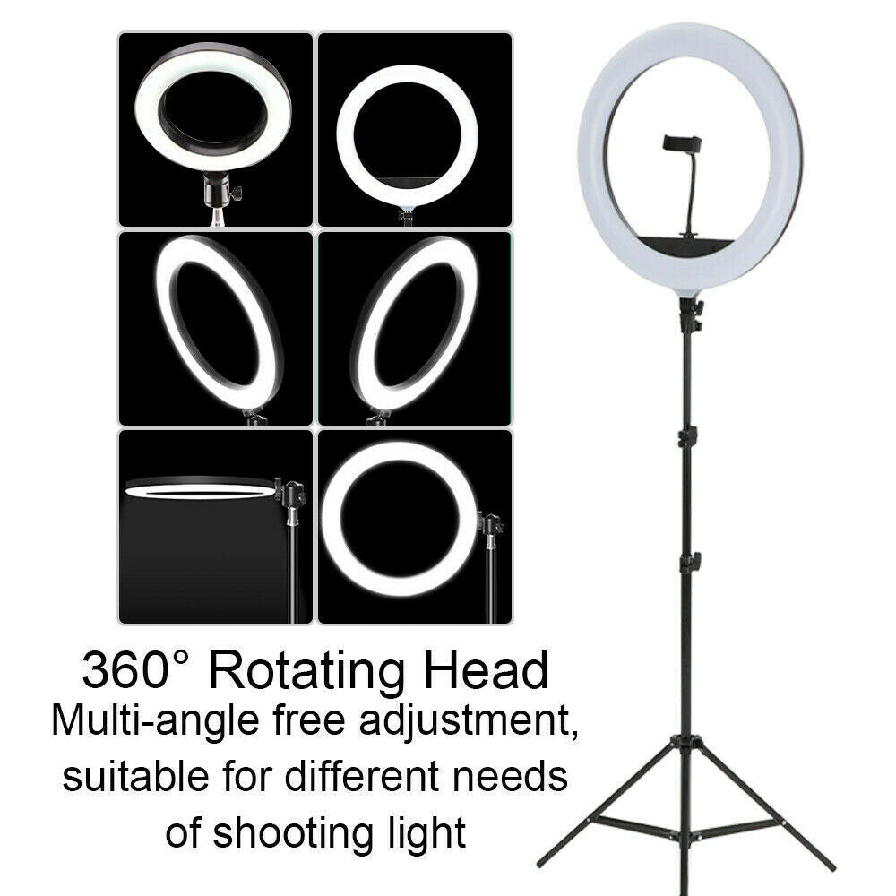 6-18 LED Ring Light Dimmable Lighting Kit Phone Selfie Tripod Makeup Live Lamp