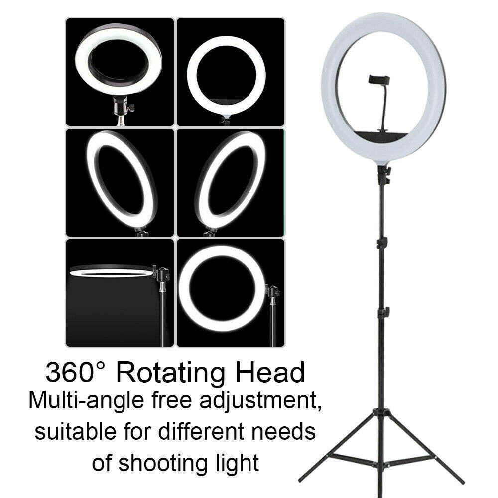 6-18 LED Ring Light Dimmable Lighting Kit Phone Selfie Tripod Makeup Live Lamp