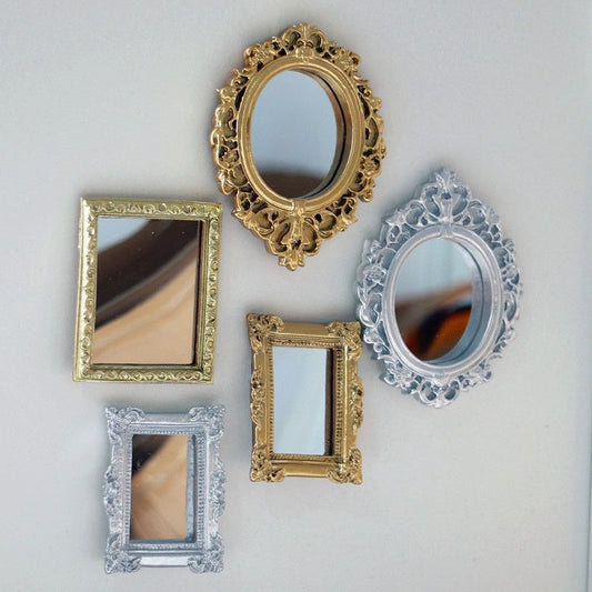 Mini Classical Mirror Round Carved Accessories