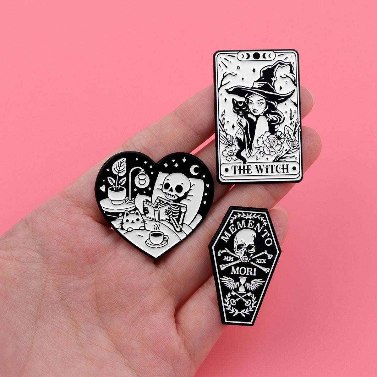 Ornament Accessories Alloy Skull Cat Witch Brooch