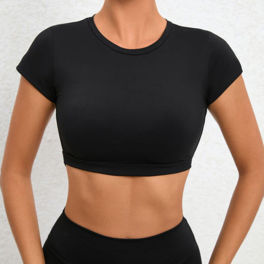 European And American Cross-Border Nude-Feel Fitness Apparel Womens Top