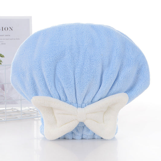 Bow Hair Drying Hat-Blue-1 Pack