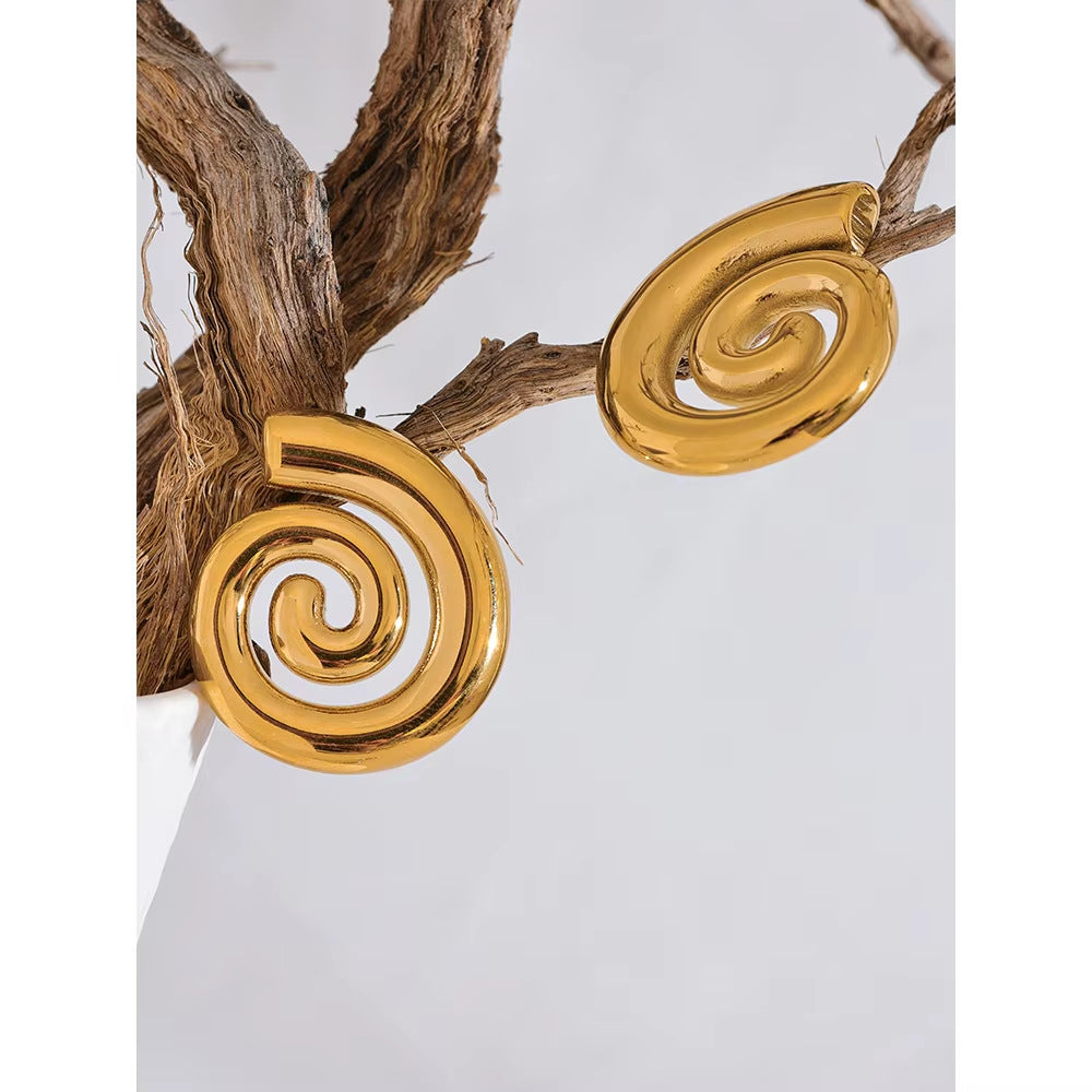 Stainless Steel Vacuum-Plated 18K Gold Fashion Earrings That Wont Fade