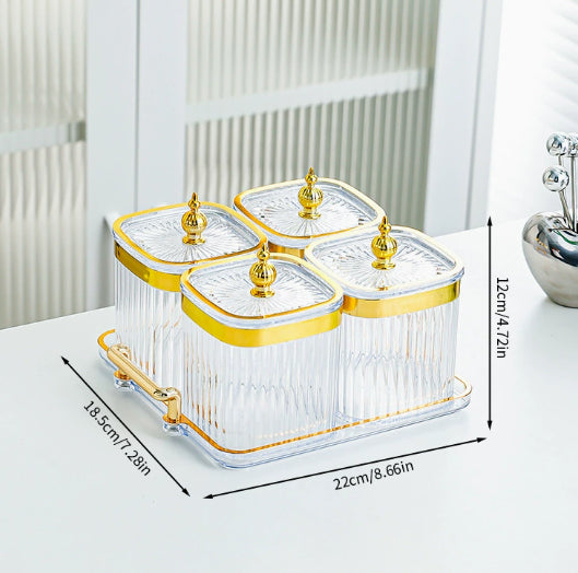 Light Luxury Seasoning Jars Home Kitchen Moisture-Proof Drop-Resistant Spice Jars Salt Shaker Sugar Container Sealed Storage Box Instagram-Style Set