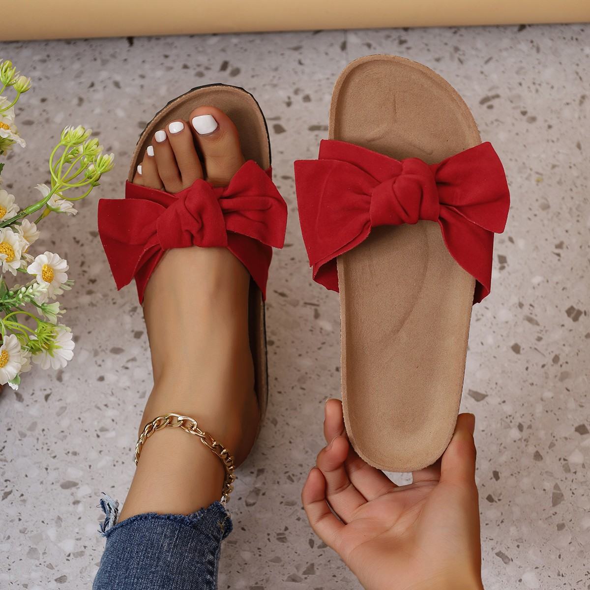 Bow-knot Strappy Open-toe Outdoor Flat Sandals