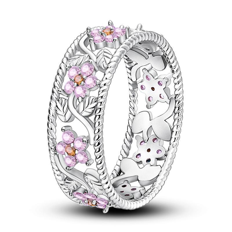 Minimalist Gemstone-encrusted Flower Ring With Exquisite Beauty