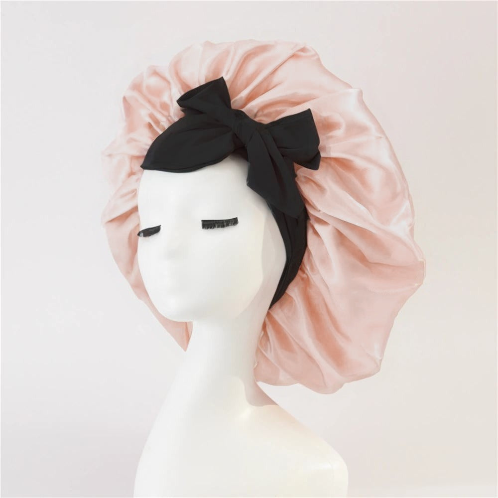 Artificial Silk Beauty Hair Care Wide-brimmed Hat Headscarf Nightcap
