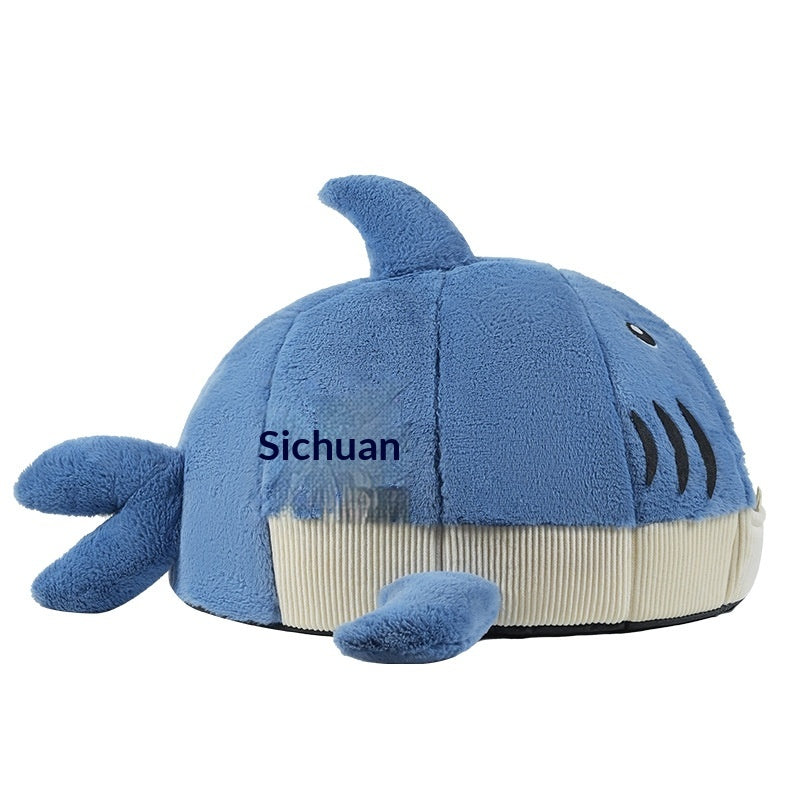 Cute Shark Cat Bed Dog Bed Plush Toy Pet Warm Nest