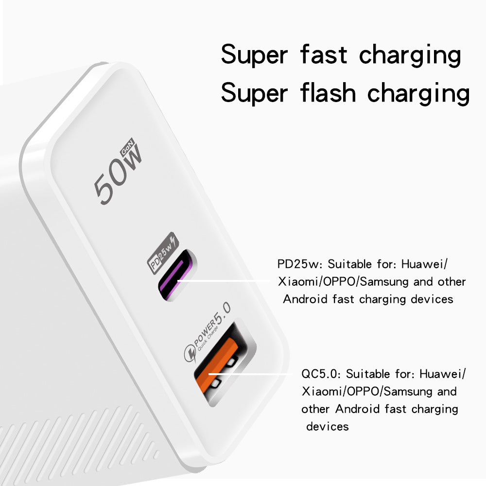 50W Super Fast Charging EUUSUK Standard Charger