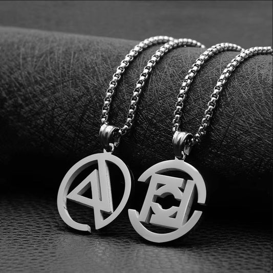 Simple Geometric Pendant Men's Necklace Square Street Rock Hip Hop Stainless Steel Accessories