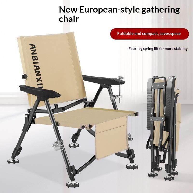 European-style Fishing Chair Fully Foldable Convenient For Outdoor Angling