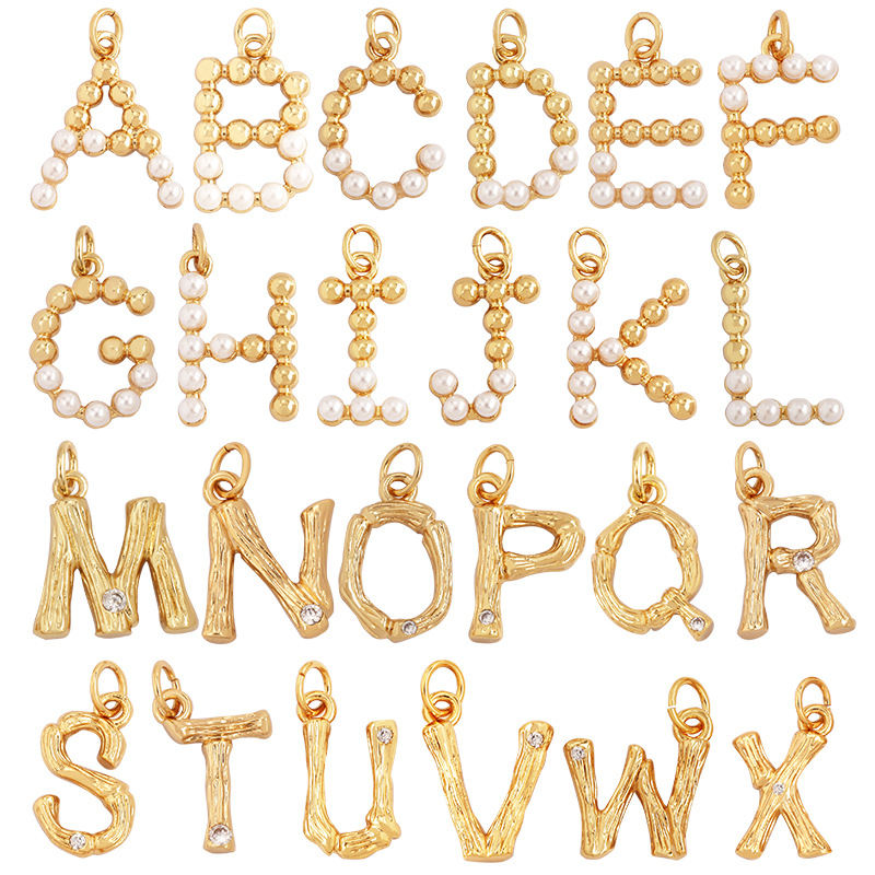Popular Accessories Pearl Zircon Letter Pendant