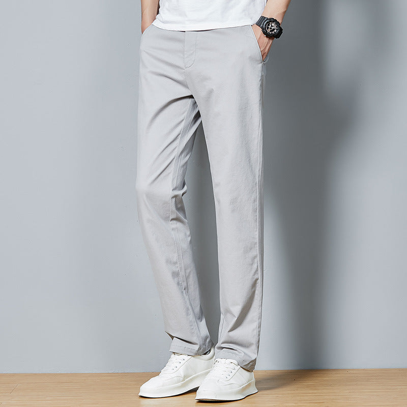 Mens Korean-style Solid-color Versatile Straight-leg Trousers