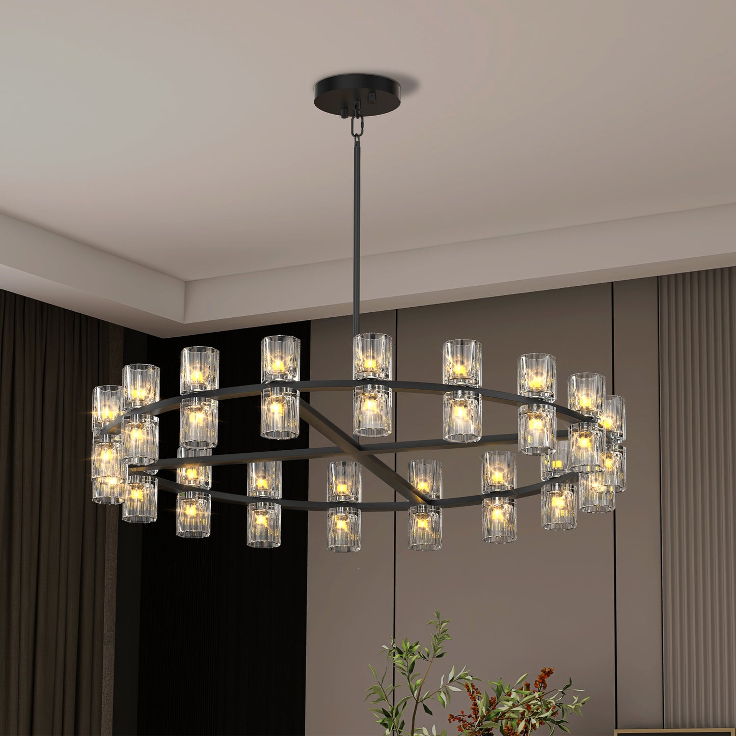 L005030-D36-P36B W1340P31077836 Inches Luxury Chandeliers Crystal Living Room Decorative Lights Simple Modern Dining Room LED Lighting,for Home Decor Bulbs Included