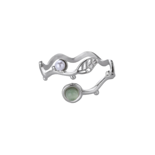 Stylish Open Geometric Ring Romantic Faux Pearl Heart Female Decor