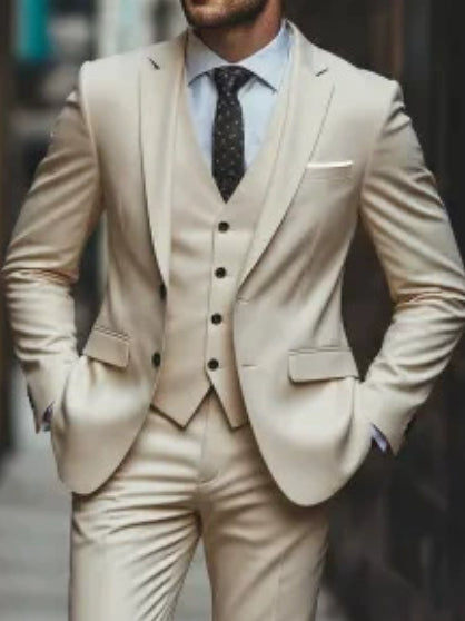 Men's Suit Three-piece Suit Fashion Woolen Suit
