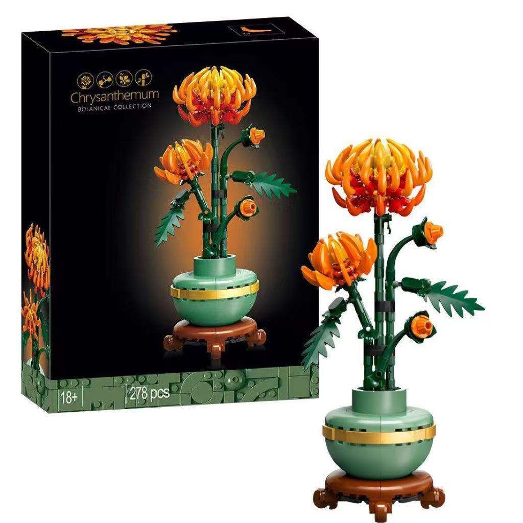 Flowers Boys And Girls Toys Gift Flowers Orchid Lego Bouquet Assembling Puzzle Building Blocks
