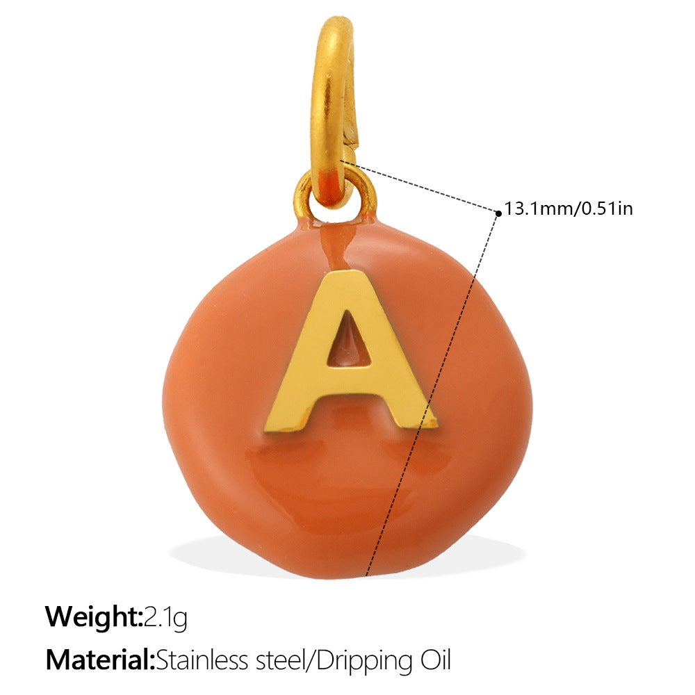 Dopamine Color Blending 26 Letter Bead Bead Pendant - Stainless Steel - Suitable For DIY Hand Chains And Necklaces Accessories