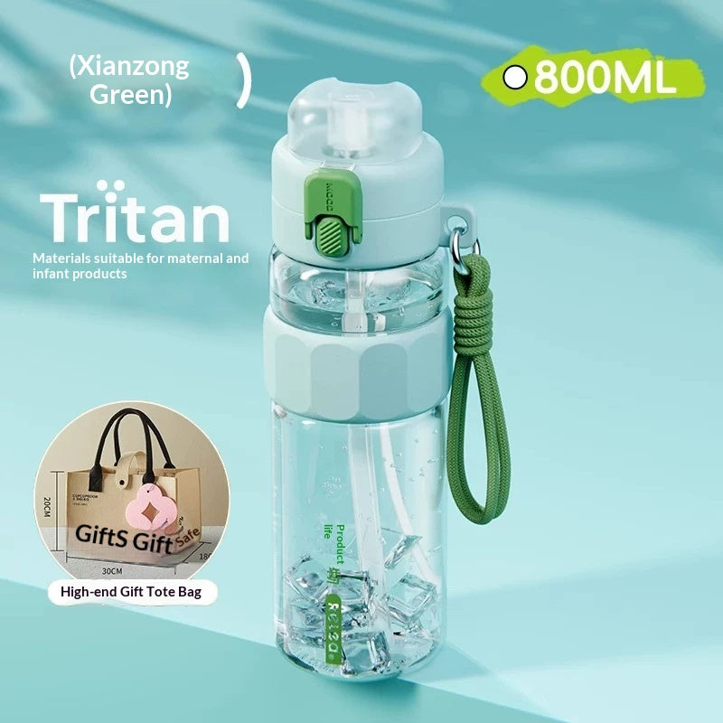 Summer Outdoor Mens Water Bottle With Straw