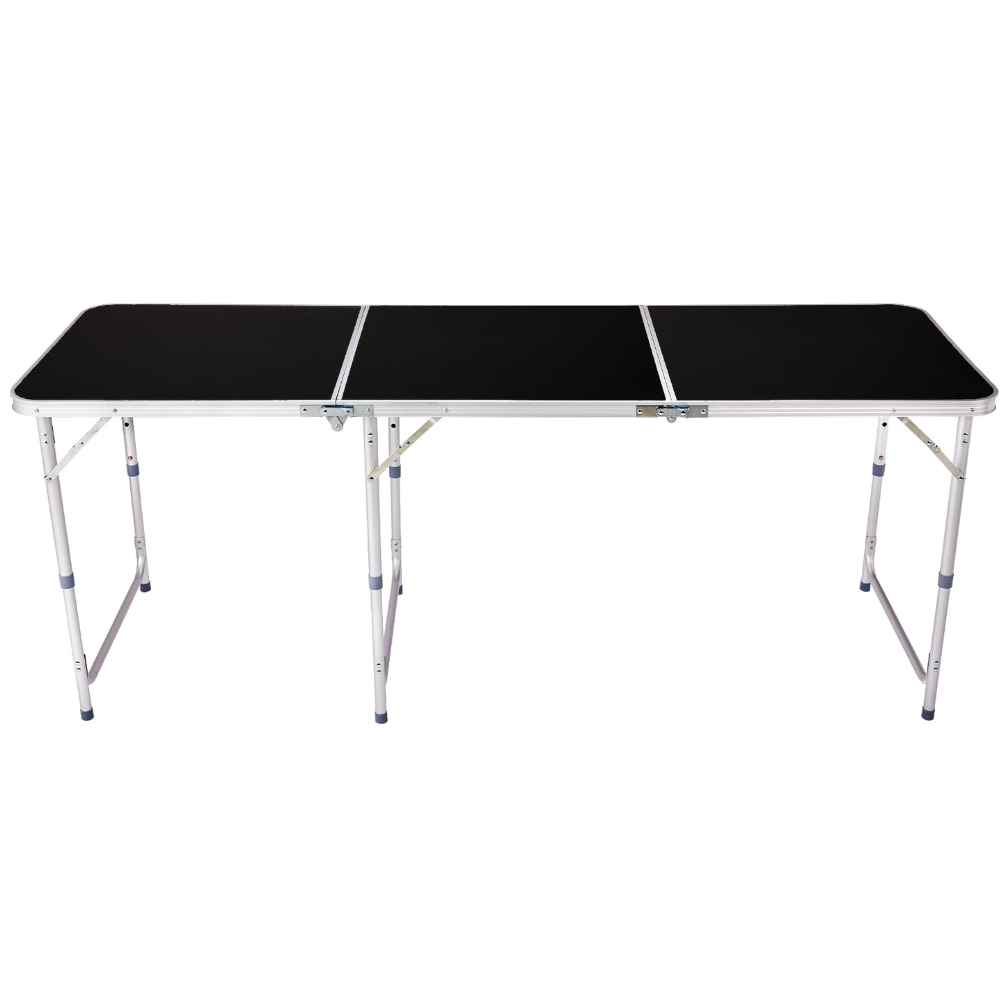 6ft 180-60cm Aluminum Alloy 3-Fold Portable Folding Table, Adjustable Height Outdoor Camping Picnic Dining Desk