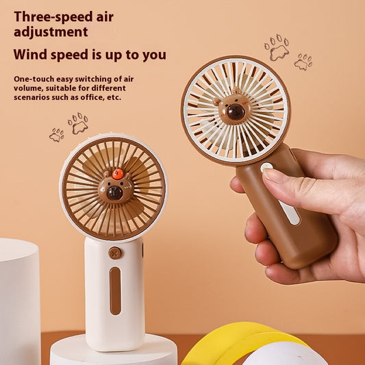 USB Charging Three-gear Cute Guinea Pig Children's Gift Small Handheld Fan