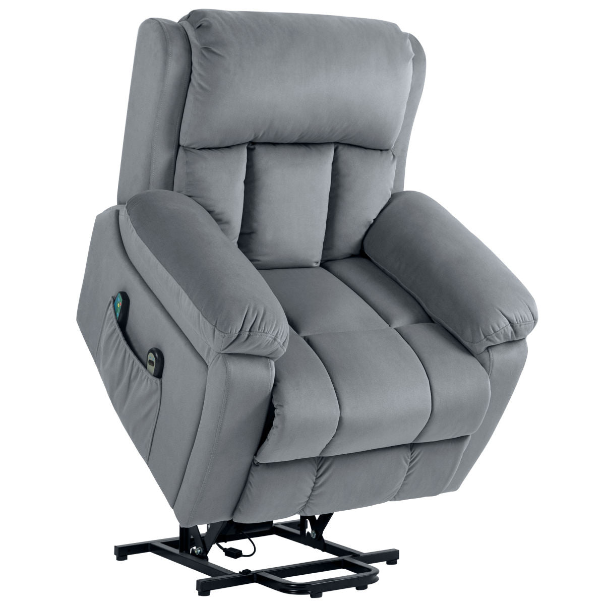 Eight-Point Massage Lift Chair, With Remote - Grey