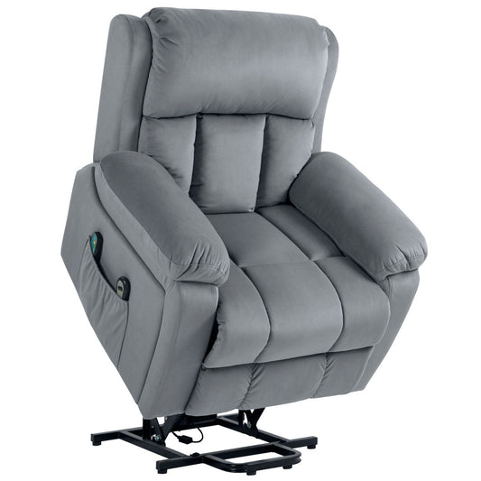 Eight-Point Massage Lift Chair, With Remote - Grey