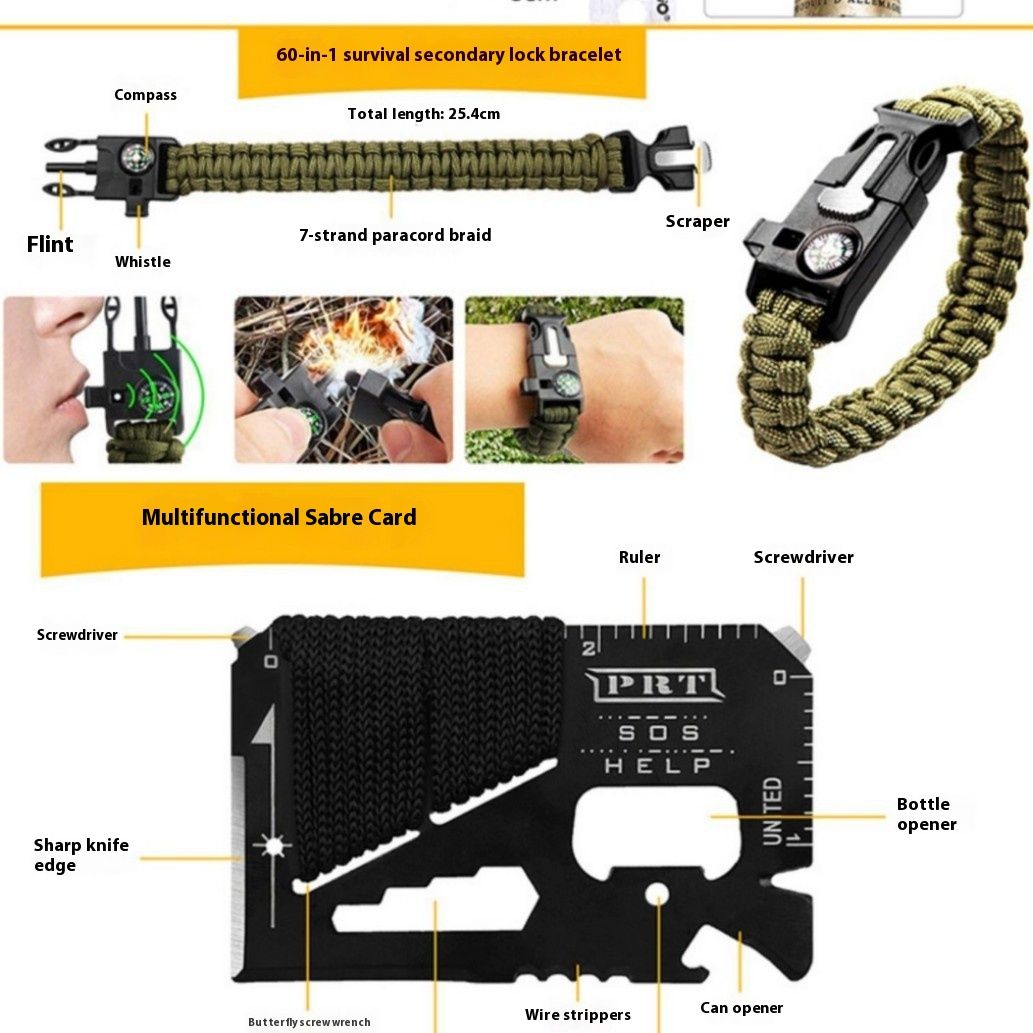 Multi-functional Outdoor Survival Equipment Tool Box 60-in-one Suit