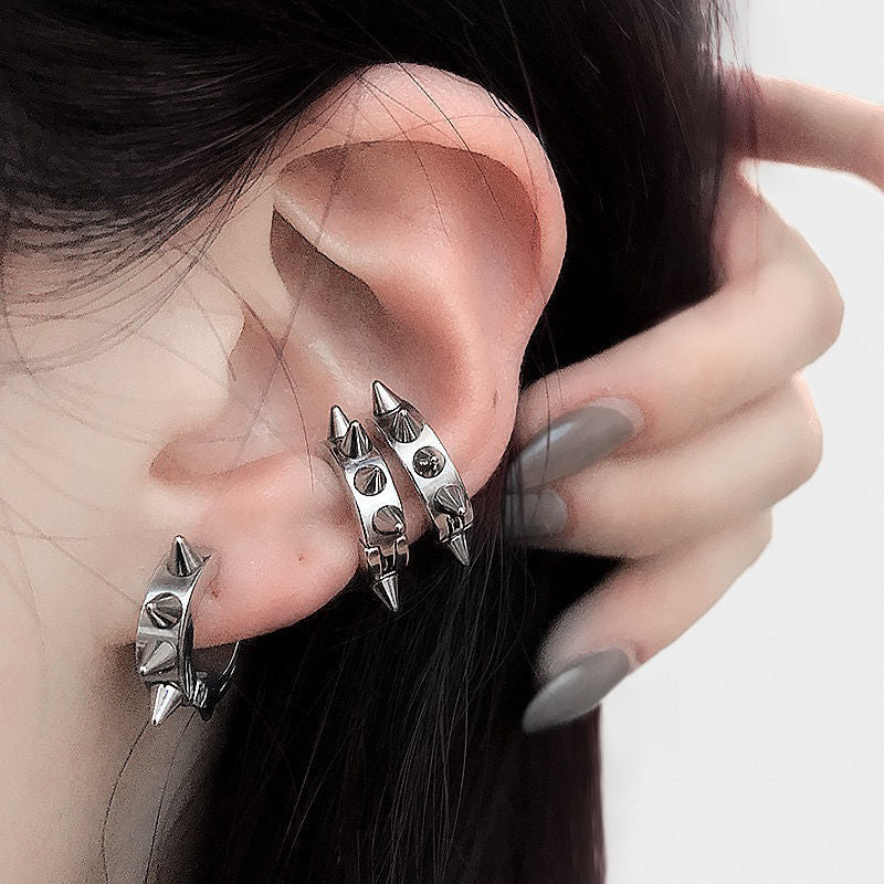 Ear Clip Plating Accessories Stainless Steel Round Earrings