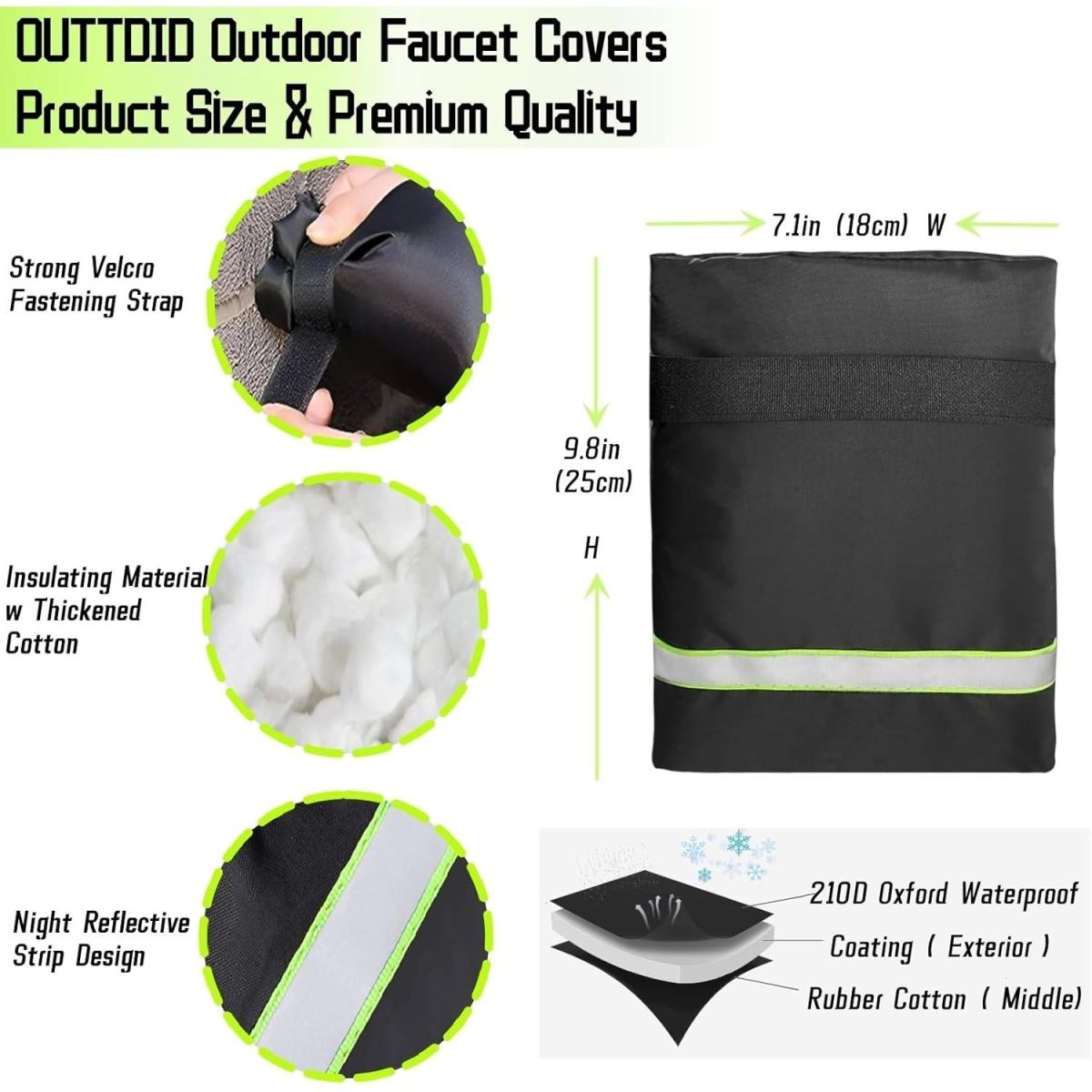 Multi-piece Party Gift Sets, 2-pack Of Outdoor Faucet Covers—universal Fit, Reflective Strips, Thick Insulation—protects Against Frost And Enhances Safety
